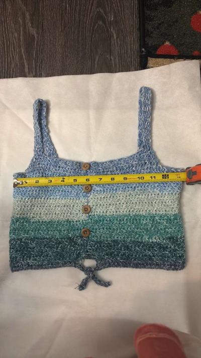 Blue gradient knit crop top No Size - Thumbnail 5