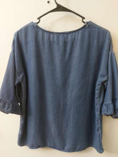 DizzyLissy Lightweight Denim Ruffle Top Size M Boho Festival - Thumbnail 3