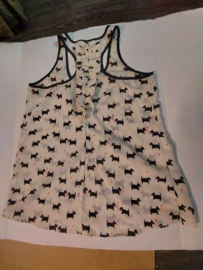 Candies Scotty Dog Sleeveless Ruffled Racerback Size S - Thumbnail 5