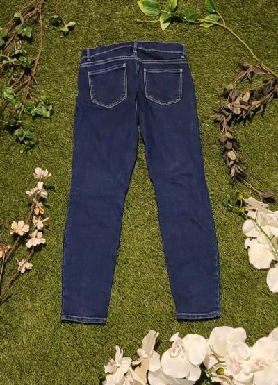 Dark Wash Distressed Girls Jeans - Thumbnail 2