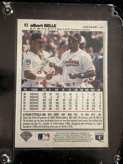 1995 Upper Deck collectors choiceAlbert Belle - Thumbnail 2