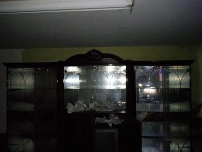 LIKE NEW AUTHENTIC WOOD AND GLASS LIGHTED ARMOIRE WITH DOORS - Thumbnail 2