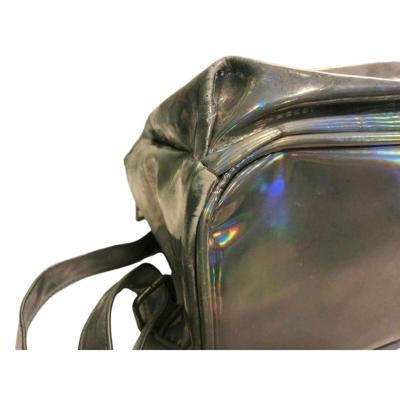 Transparent Iridescent Holographic Travel Metallic PVC Bag - Thumbnail 5