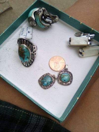 Silver and Turquoise Jewelry Lot - La Mirada, California