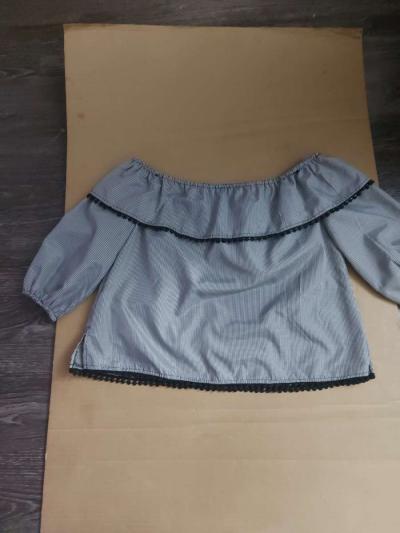 Bleuh Ciel Embroidered Gingham Boho Top BlackWhiteRed Size S - Thumbnail 2