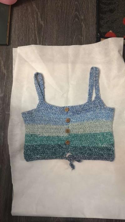 Blue gradient knit crop top No Size - Thumbnail 6