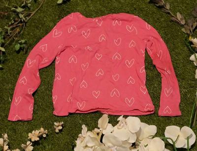 Heart Pattern Long Sleeve Kids Shirt - Thumbnail 2