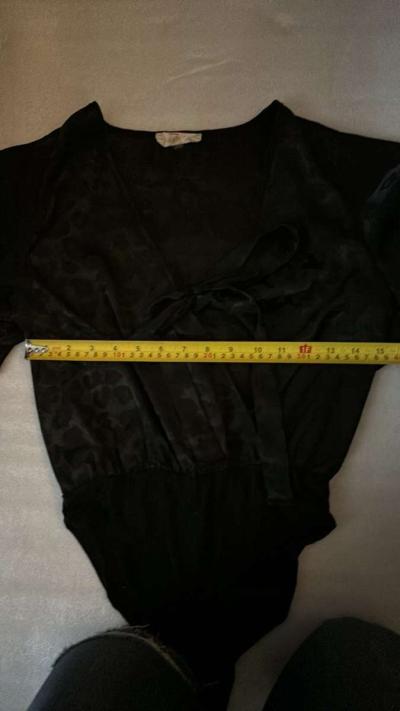 Altard States Black Tie Front Cheetah Print Flutter Sleeve B - Thumbnail 3