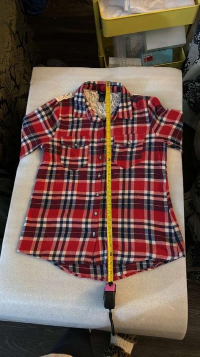 Rue21 Womens Western Lace Plaid Long Sleeve Button Down Top - Thumbnail 6
