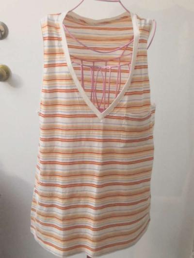 Madewell Fieldgate VNeck Striped Picket Tank Top Size XXSL N - Thumbnail 2