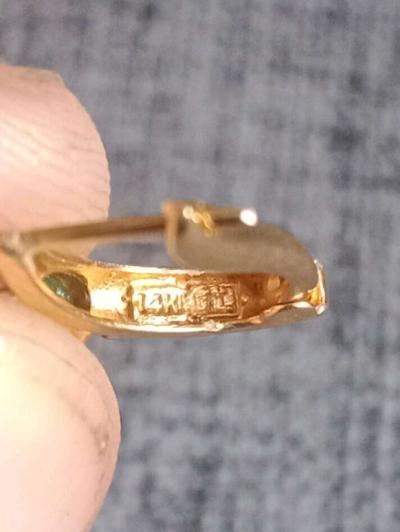 Emerald Natural Diamond Hoops Earrings 14K Yellow Gold - Thumbnail 6