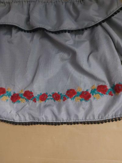 Bleuh Ciel Embroidered Gingham Boho Top BlackWhiteRed Size S - Thumbnail 3