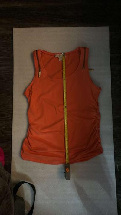 MICHAEL Michael Kors Orange Zip Accent Casual Tank Size L - Thumbnail 4