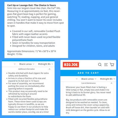 XXL BIG JOE BEANBAG - Thumbnail 3