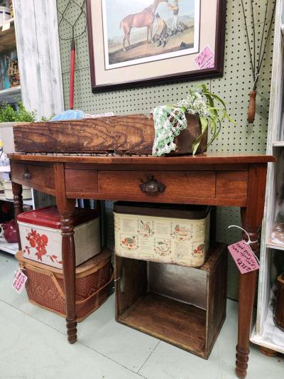 Vintage 2 drawer half moon console table - Thumbnail 2