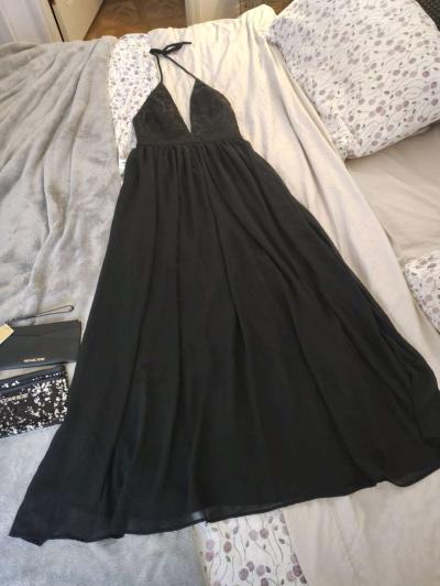 Charlotte Russe size small sexy long black evening dress - Thumbnail 4