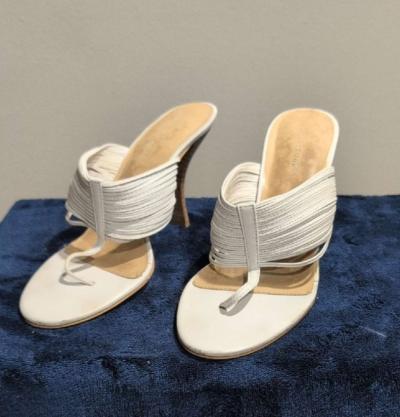 Elegant White Womens Sandals size 10 - Thumbnail 2
