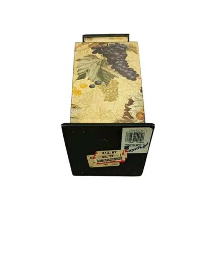 Grape Vine painted VASE 13 5 Dia At 4 Middle Good Condition - Thumbnail 3