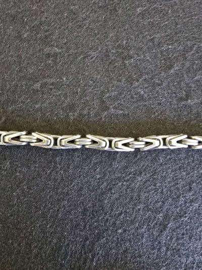 Black Stainless Steel Chunky Byzantine Bracelet - Thumbnail 2