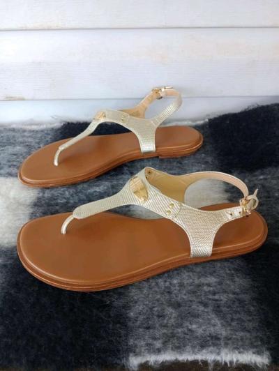 MICHAEL Michael Kors Plate Sandal Gold Metallic Snake Womens - Thumbnail 5