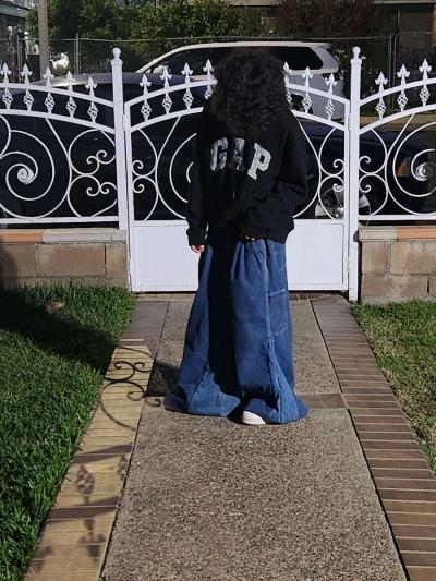 Hand Stitch blue Baggy jeans - Thumbnail 4