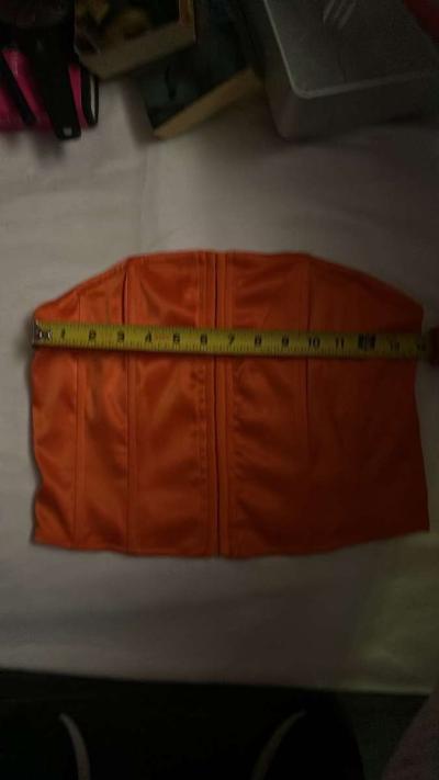 Fashion Nova Orange Night Moves Satin Corset Top New Light B - Thumbnail 3