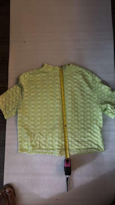 Free People Mock Neck Textured Button Closure Back TShirt Si - Thumbnail 5