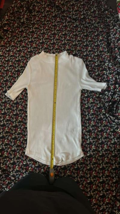 Free People We The Free Womens White Ribbed Turtleneck Size - Thumbnail 6