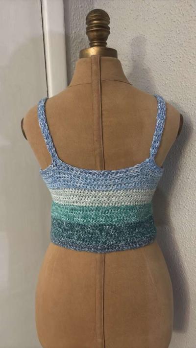 Blue gradient knit crop top No Size - Thumbnail 3