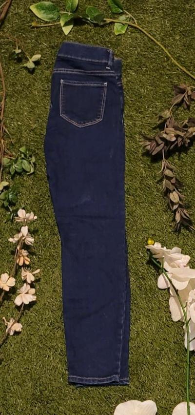 Dark Wash Distressed Girls Jeans - Thumbnail 4