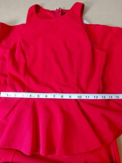 NWT Fashion Nova Red Shiloh Peplum Party Dress Size Small Pr - Thumbnail 4