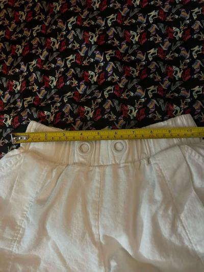 KendallKylie White High Waist Raw Hem Shorts Size XS Linen - Thumbnail 3