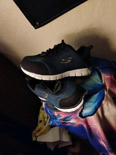 Womens Sketchers Blue Black Size75 - Thumbnail 2