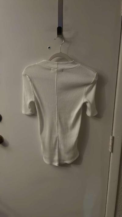 Free People We The Free Womens White Ribbed Turtleneck Size - Thumbnail 4