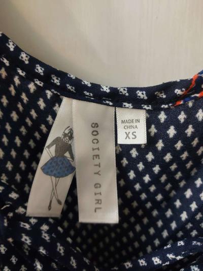 Society Girl Cold Shoulder Front Tie Top Size XS Paisley Pri - Thumbnail 4