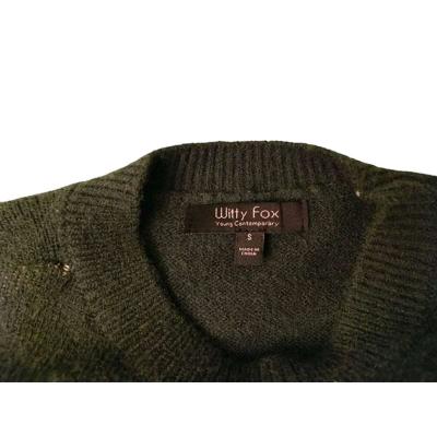 Witty Fox Young Contemporary green sweater with floral peace - Thumbnail 5