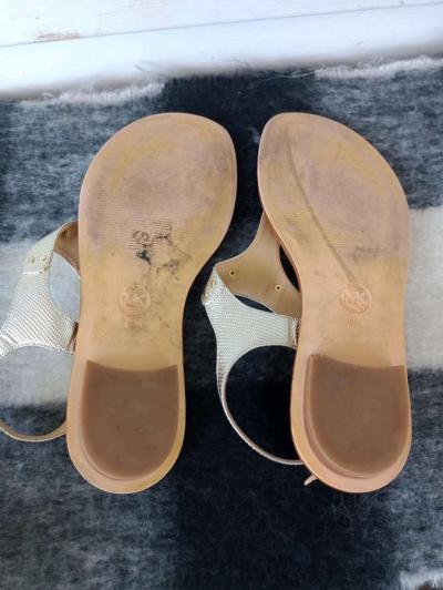 MICHAEL Michael Kors Plate Sandal Gold Metallic Snake Womens - Thumbnail 4