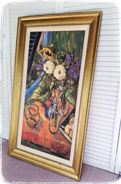 Vibrant Floral Still Life Art Print with Vase and Bowl - Thumbnail 5