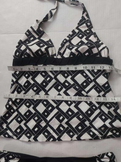 JAG Two Piece Geometric Halter Black White Bikini Size S - Thumbnail 3