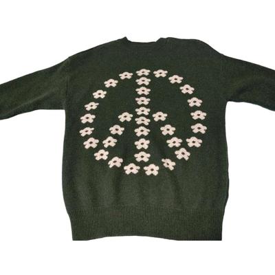 Witty Fox Young Contemporary green sweater with floral peace - Thumbnail 2