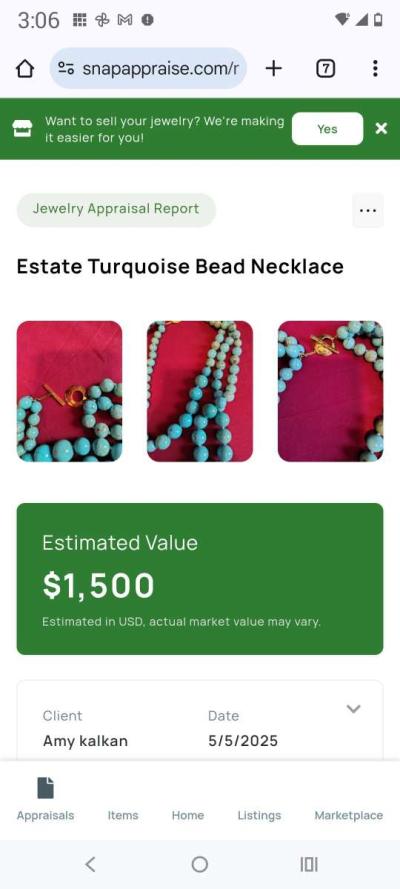 Estate Turquoise Necklace Sonia - Thumbnail 6