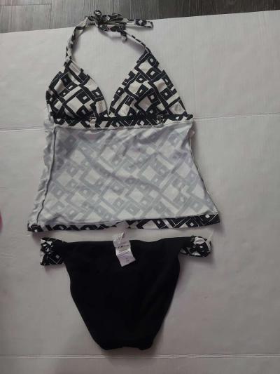 JAG Two Piece Geometric Halter Black White Bikini Size S - Thumbnail 6
