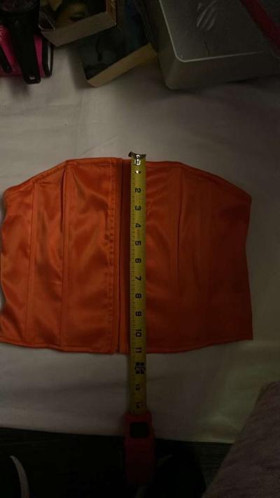 Fashion Nova Orange Night Moves Satin Corset Top New Light B - Thumbnail 4