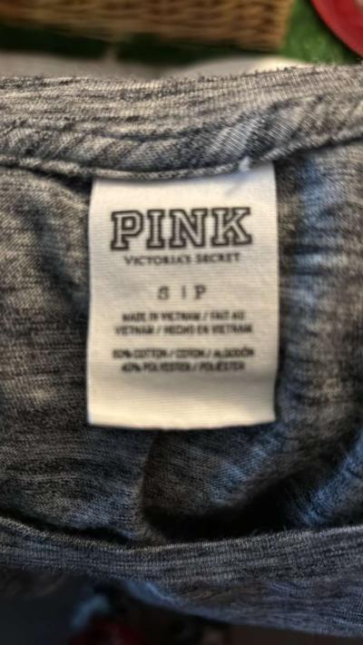 PINK Victorias Secret Bling Sequin Grey Tank Top Logo Womens - Thumbnail 5