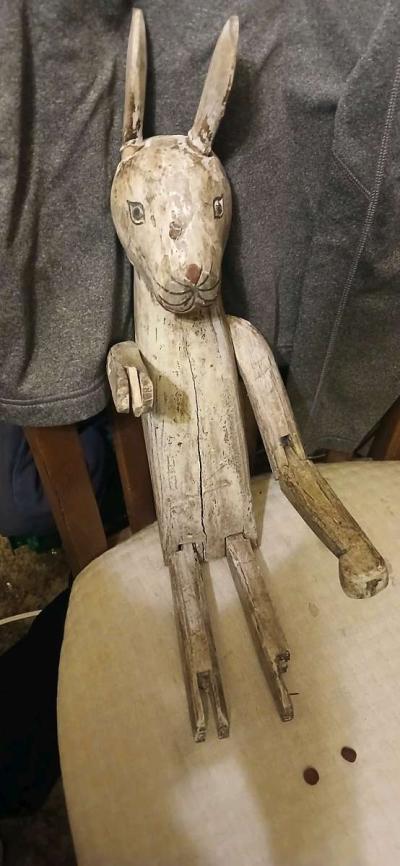 antique wooden toy bunny - Thumbnail 5