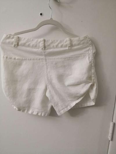 Max Studio White Linen Shorts Size 4 - Thumbnail 2