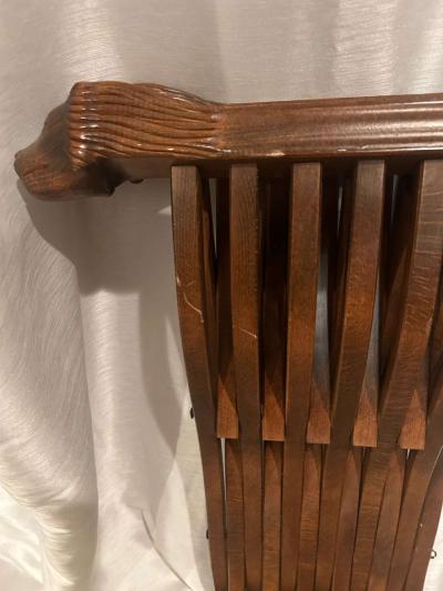 Pair Of Savonarola Lion Head Folding Thrones - Thumbnail 5