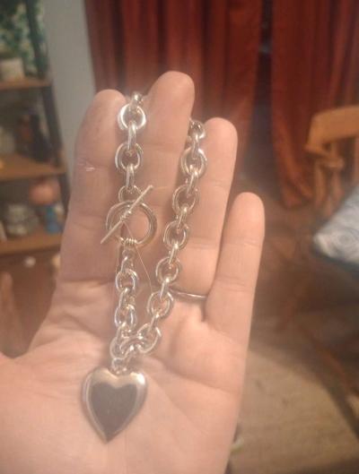 womens silver link charm bracelet - Thumbnail 2