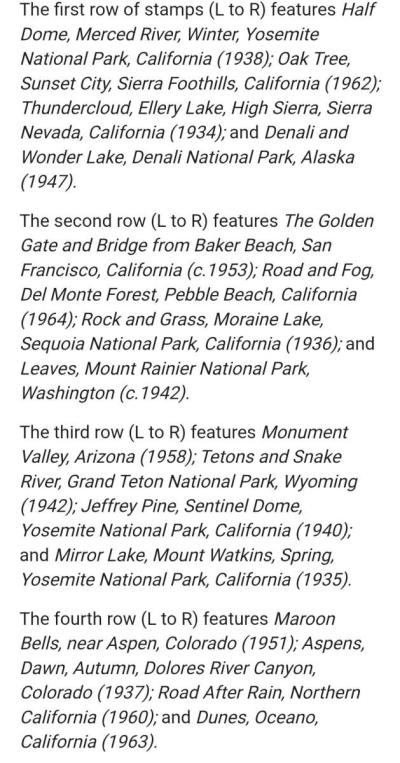 FOREVER STAMPS One lot 26 panes of 16 Beautiful Ansel Adams - Thumbnail 3