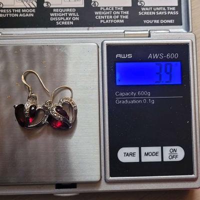 NICHOLAS Red and Silver Dangle Earrings - Thumbnail 3